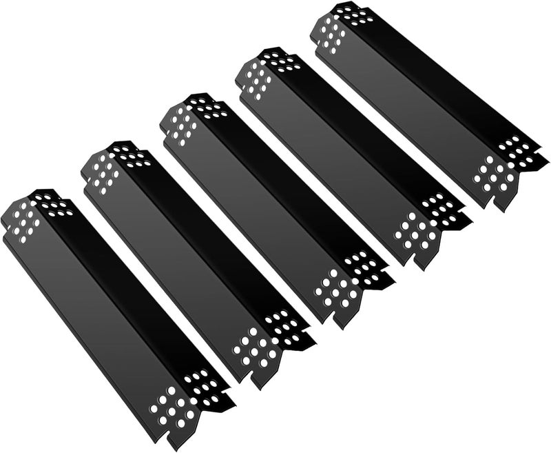 Unicook Grill Heat Plates for Nexgrill 720-0888, 720-0888N, 720-0830H, Backyard, Porcelain Grill Burner Covers Replacement Parts, 14.6 Inch Heat Shields Tents, Flame Tamers, 5 Pack - Image 1